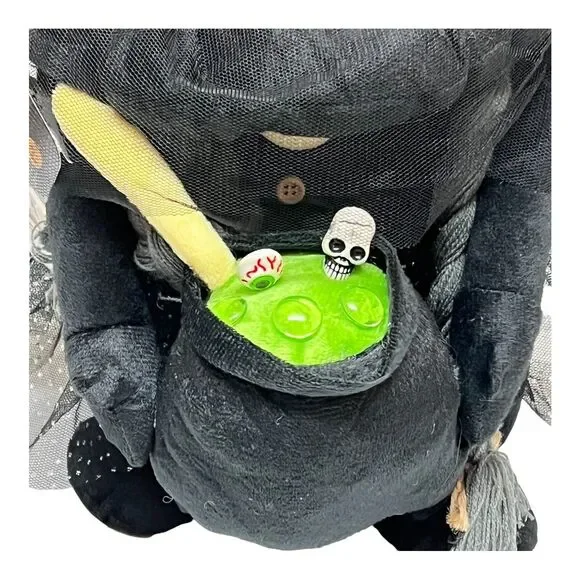 Rae Dunn Halloween Gnome Witch’s Brew Weighted Shelf Sitter Decor Black Hat Fall - Picture 8 of 9